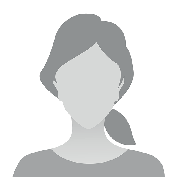 The image shows a stylized, simplified silhouette of a person with a side view profile, featuring a hairstyle, neck, shoulders, and part of the torso, set against a white background.